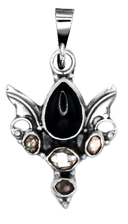 Black Onyx & Herkimer Diamond Eva Necklace